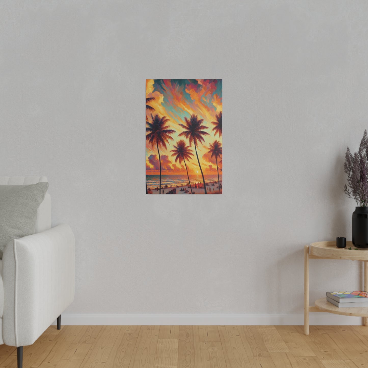 3247F - miami beach art, sunset background, ocean art work, beach art work, sunset designs, miami beach painting, miami beach print