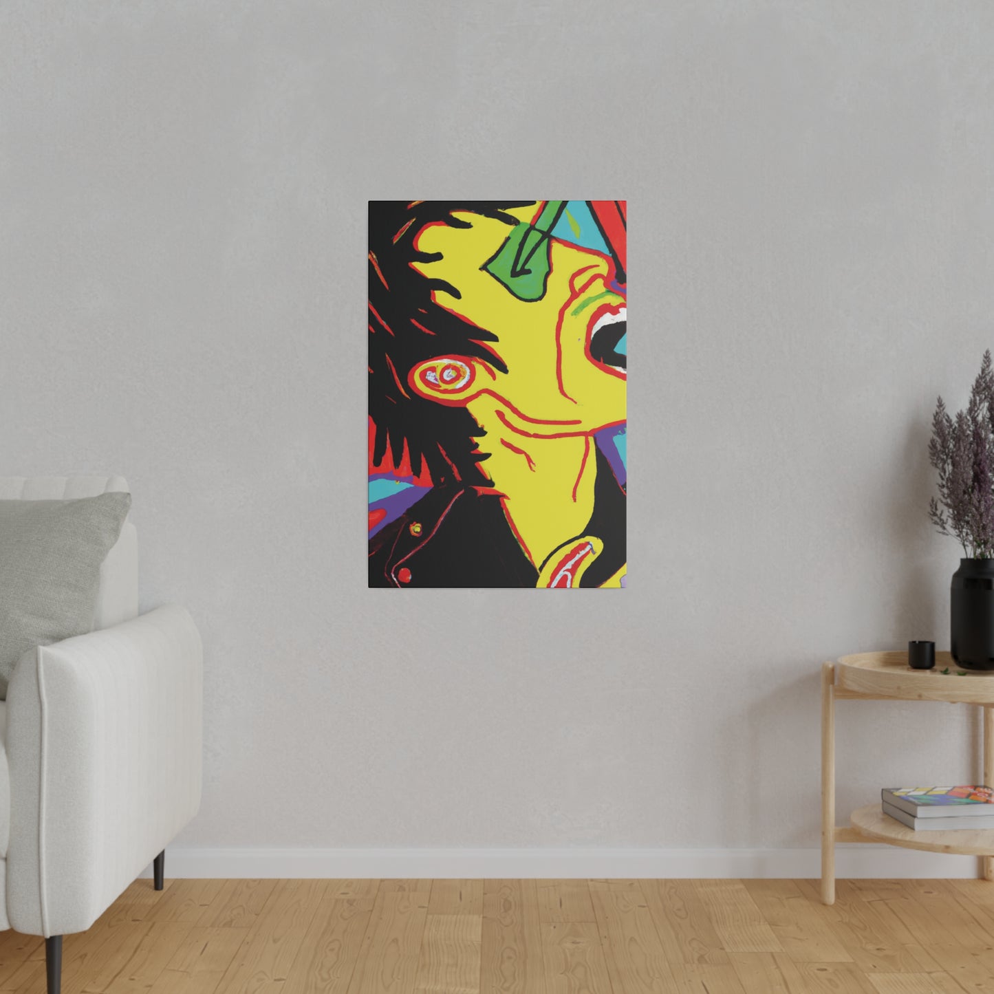 7354H - Rockstar Painting Print | Face | Abstract | Poster | Home Decor | Wall Art | Music Art | Canvas