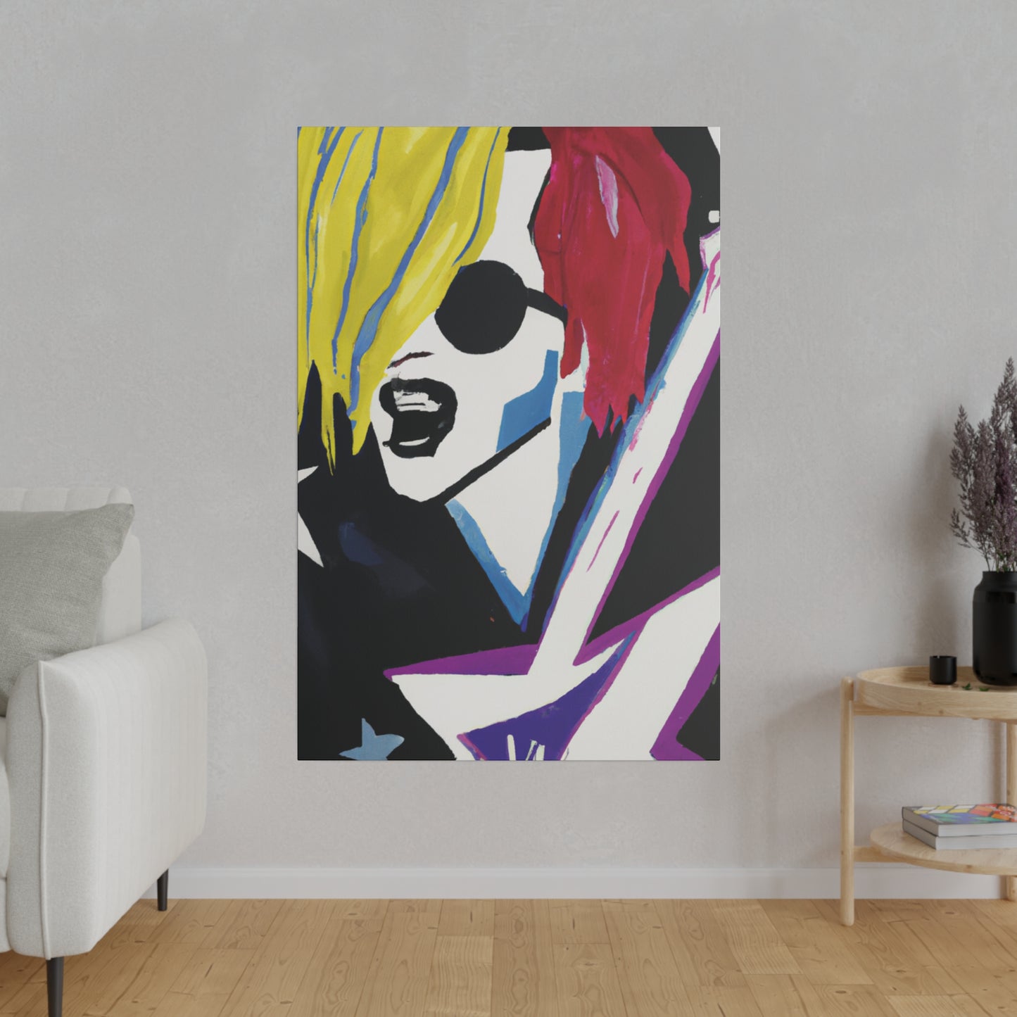 8784F - Rockstar Painting Print | Face | Abstract | Poster | Home Decor | Wall Art | Music Art | Canvas