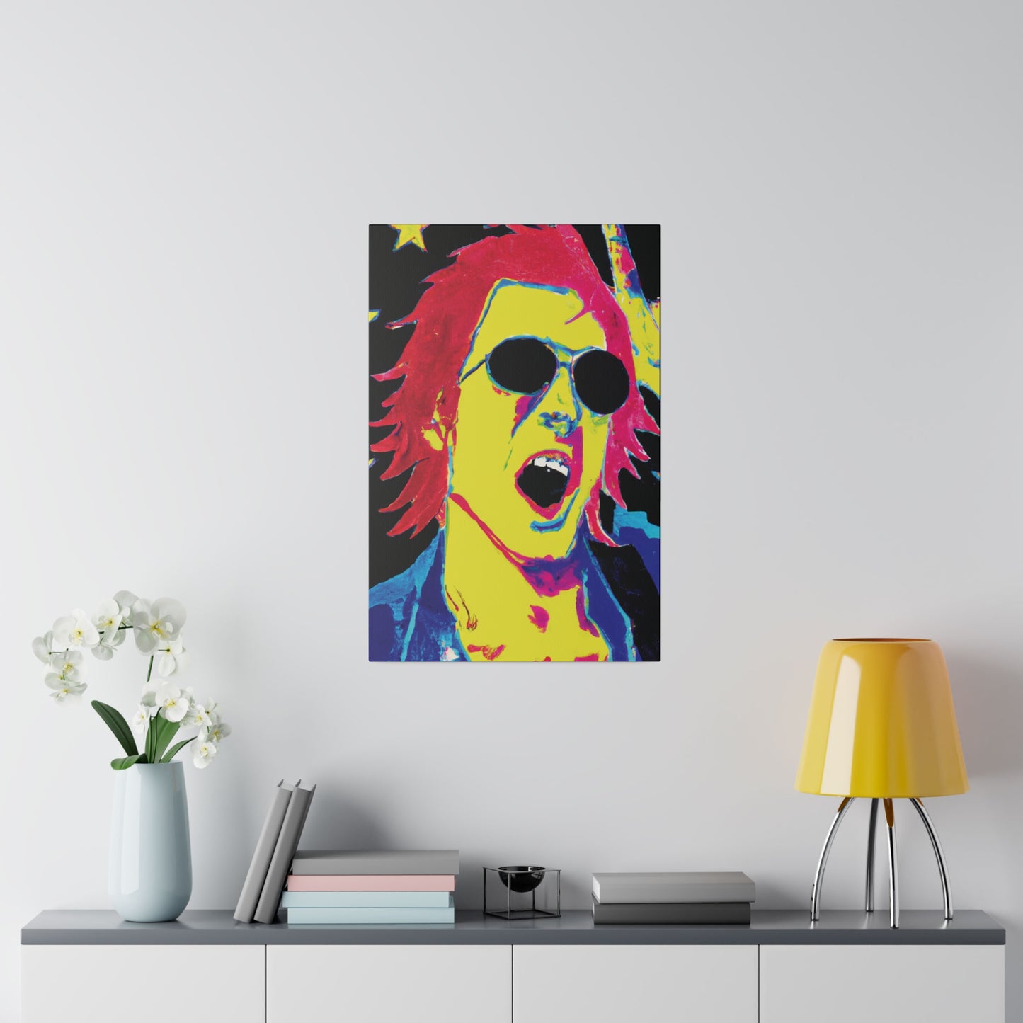 3158P - Rockstar Painting Print | Face | Abstract | Poster | Home Decor | Wall Art | Music Art | Canvas