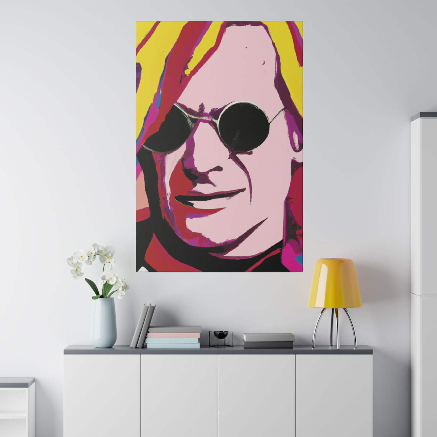 4125F - Rockstar Painting Print | Face | Abstract | Poster | Home Decor | Wall Art | Music Art | Canvas