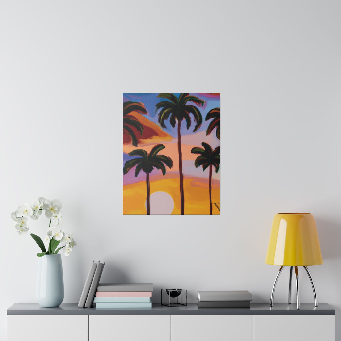 3282K - Miami Beach Sunset Painting Print | Miami | Beach | Sunset | Poster | Home Decor | Wall Art | Canvas