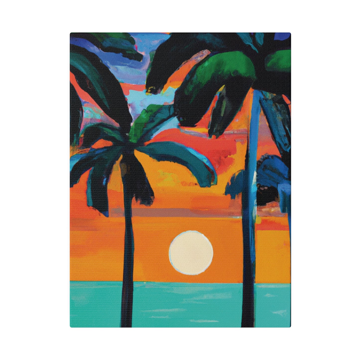 4567C - Miami Beach Sunset Painting Print | Miami | Beach | Sunset | Poster | Home Decor | Wall Art | Canvas