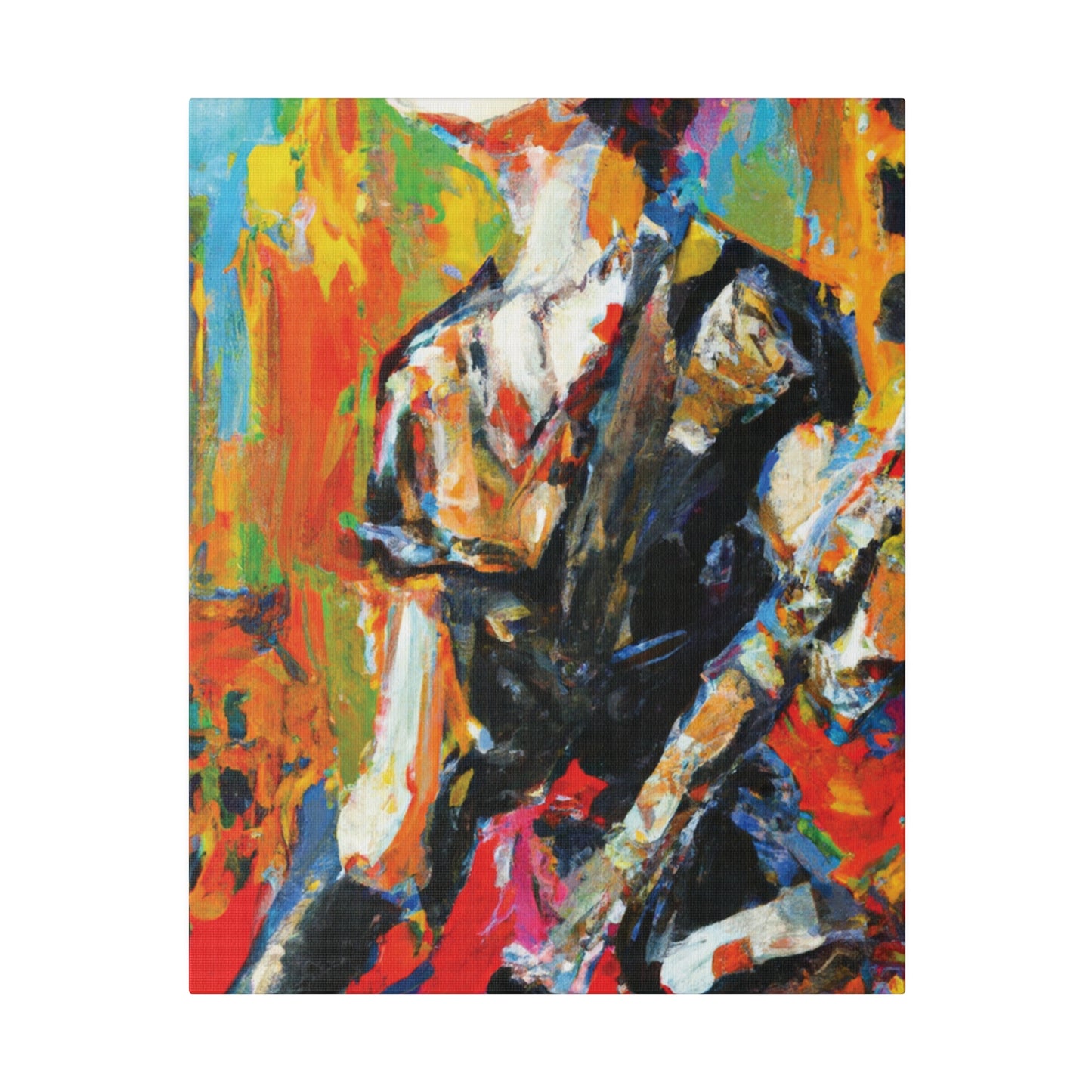 5867V - Rockstar Oil Painting Style Print | Poster | Home Decor | Wall Art | Music Art | Canvas