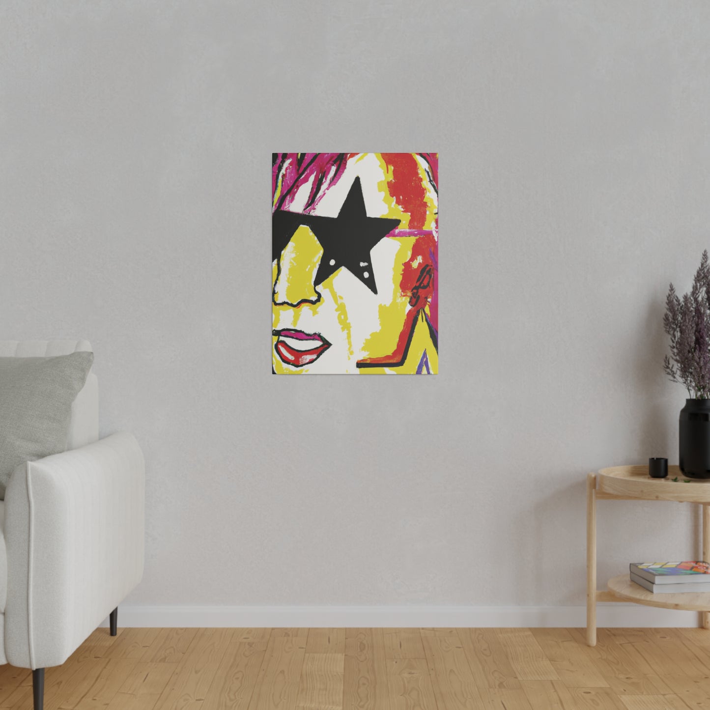 5698R - Rockstar Painting Print | Face | Abstract | Poster | Home Decor | Wall Art | Music Art | Canvas