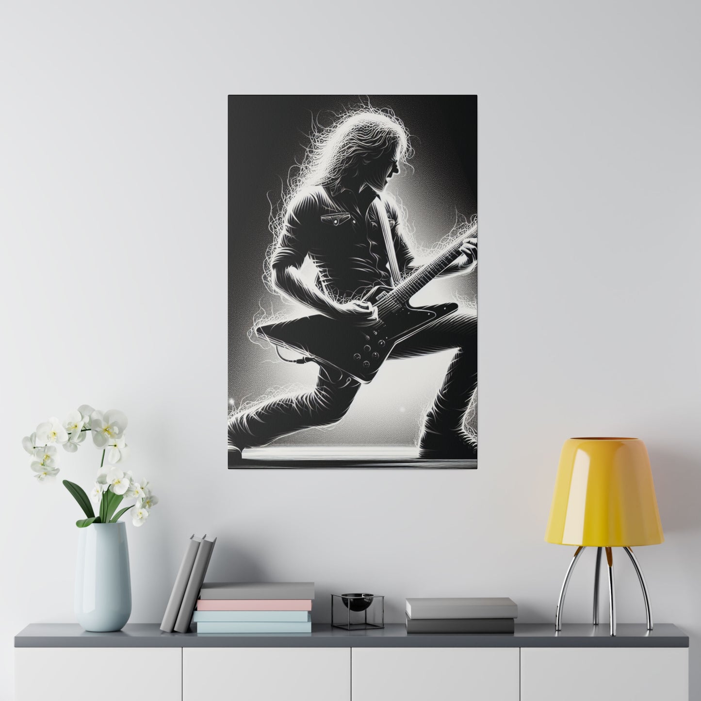 4987J - music art work, rockstar gifts, musician gift ideas, guitar art work, guitar artwork, guitar wall art canvas, playing guitar, decor