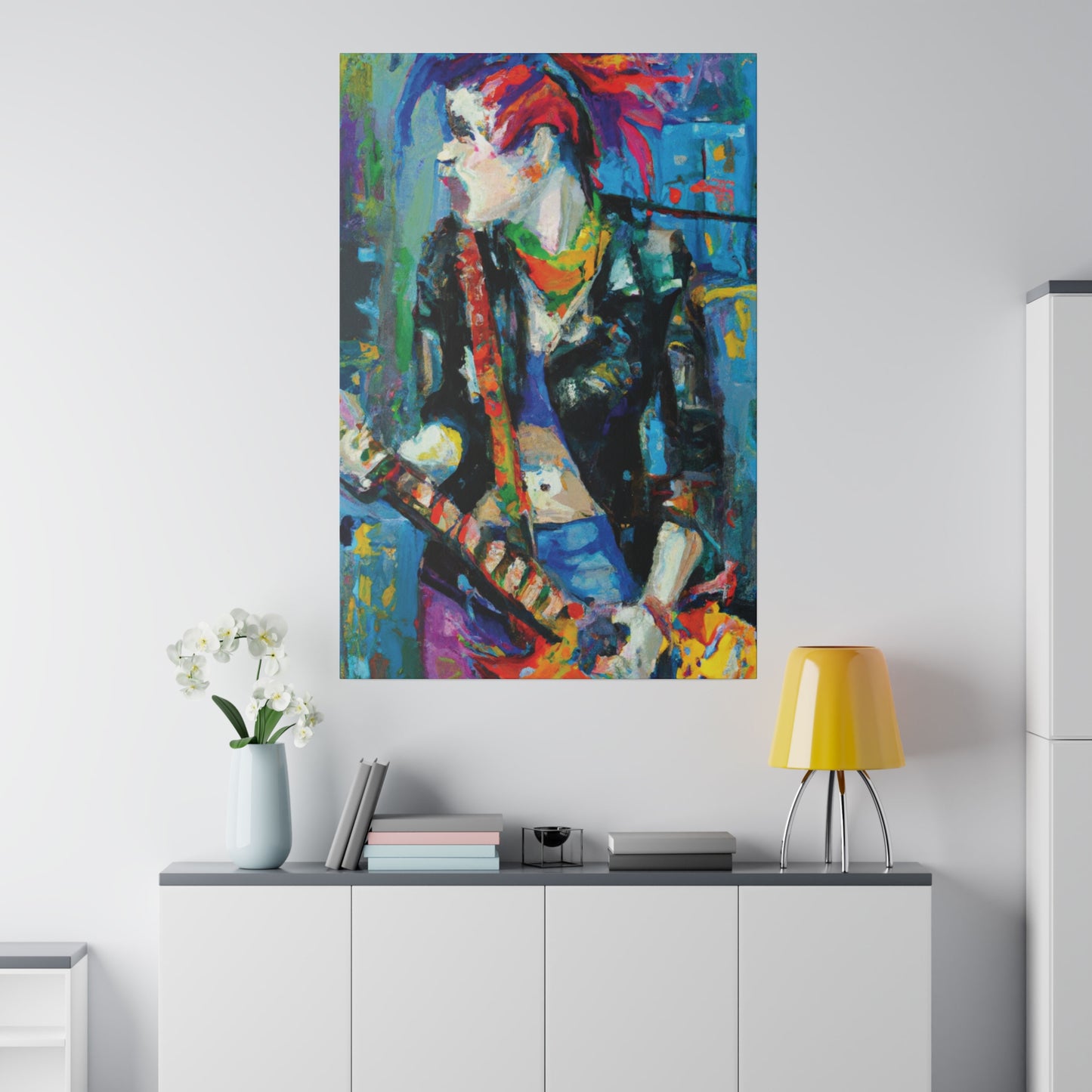 3601F - Rockstar Oil Painting Style Print | Poster | Home Decor | Wall Art | Music Art | Canvas