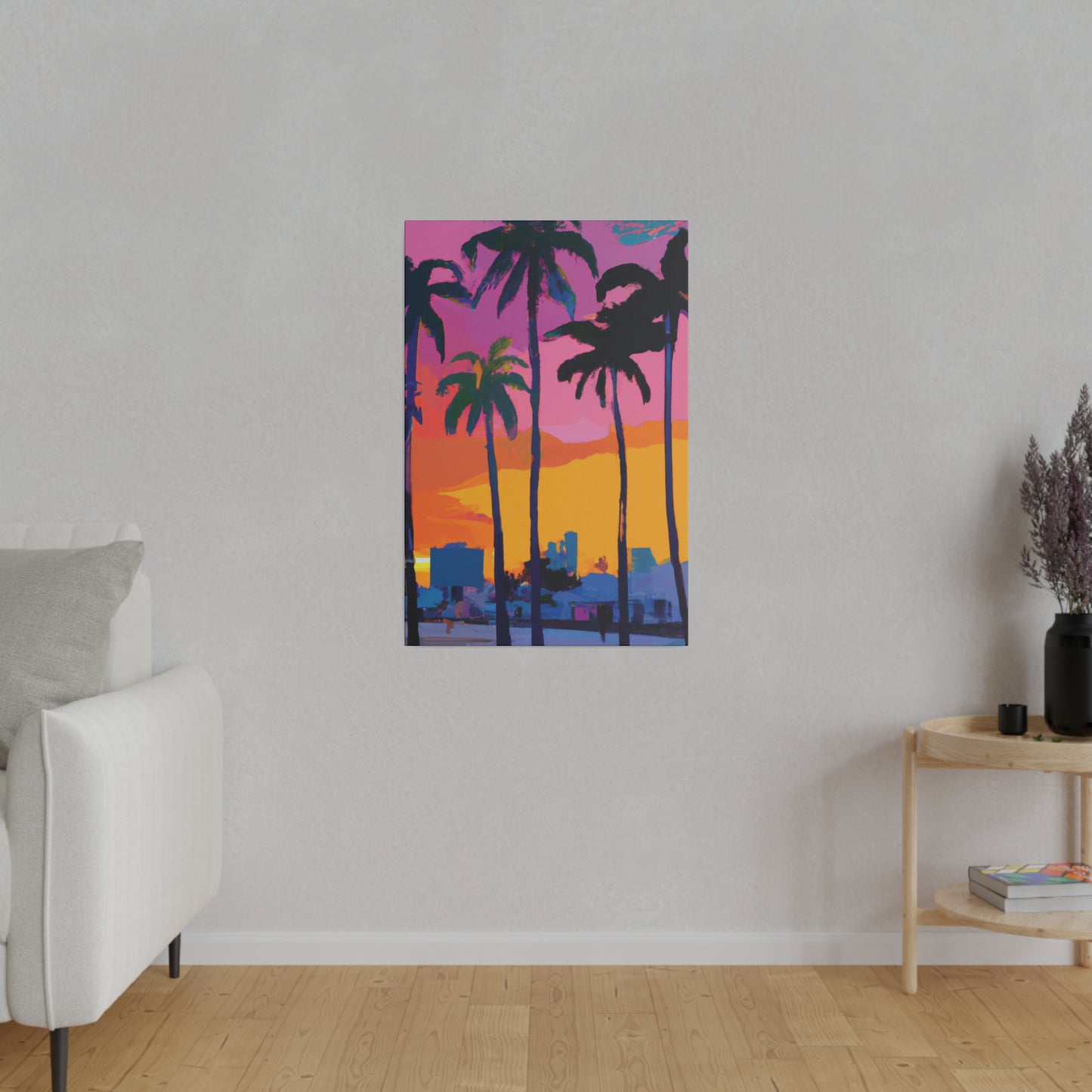 3546F - Miami Beach Sunset Painting Print | Miami | Beach | Sunset | Poster | Home Decor | Wall Art | Canvas