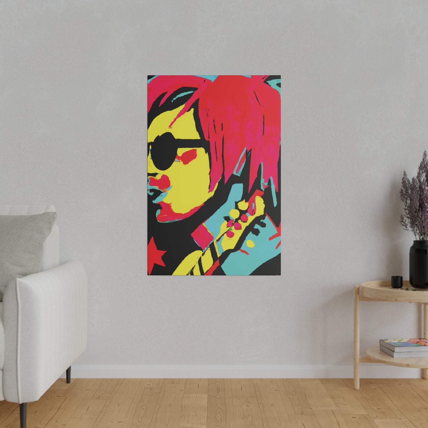 8972Y - Rockstar Painting Print | Face | Abstract | Poster | Home Decor | Wall Art | Music Art | Canvas