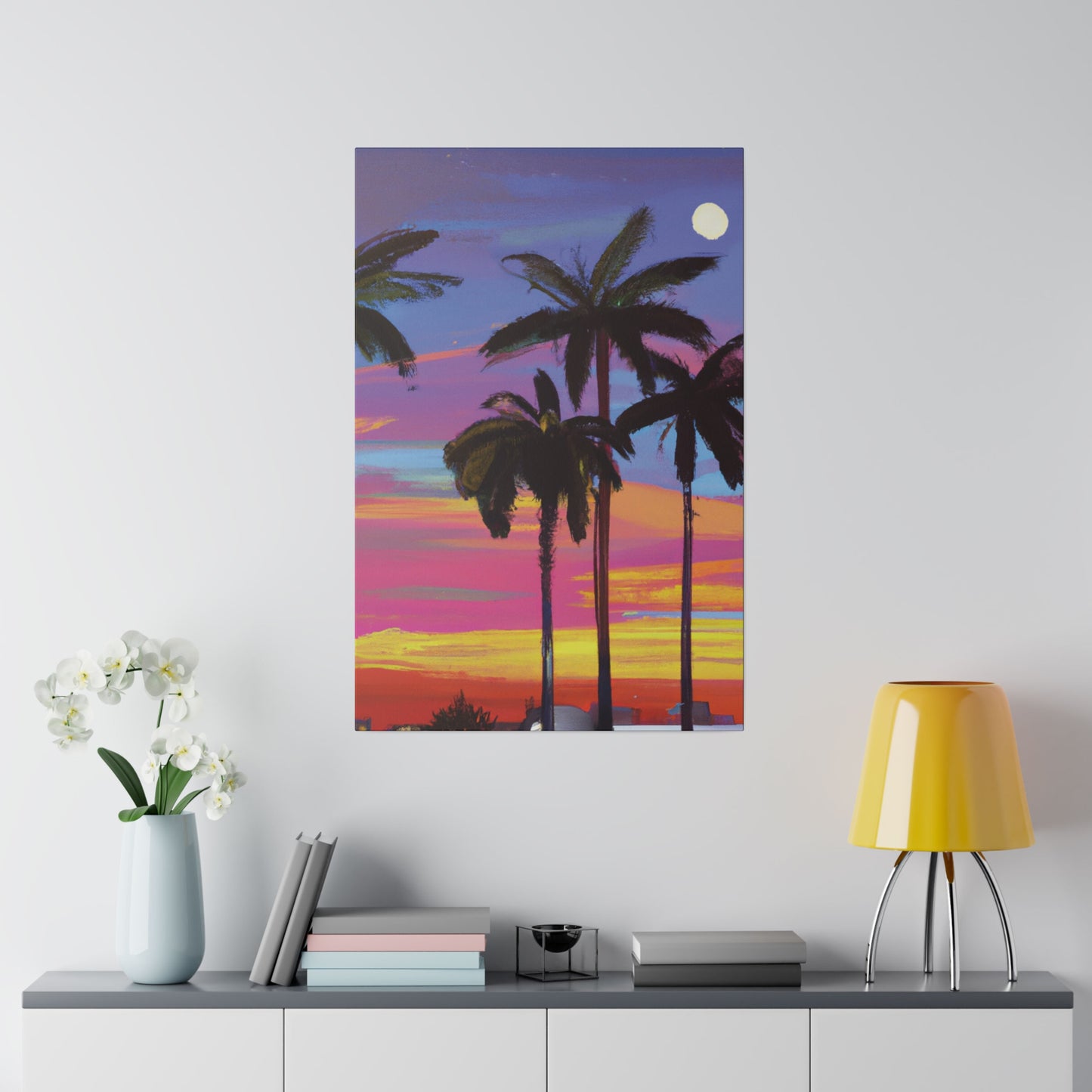 4360Y - Miami Beach Sunset Painting Print | Miami | Beach | Sunset | Poster | Home Decor | Wall Art | Canvas