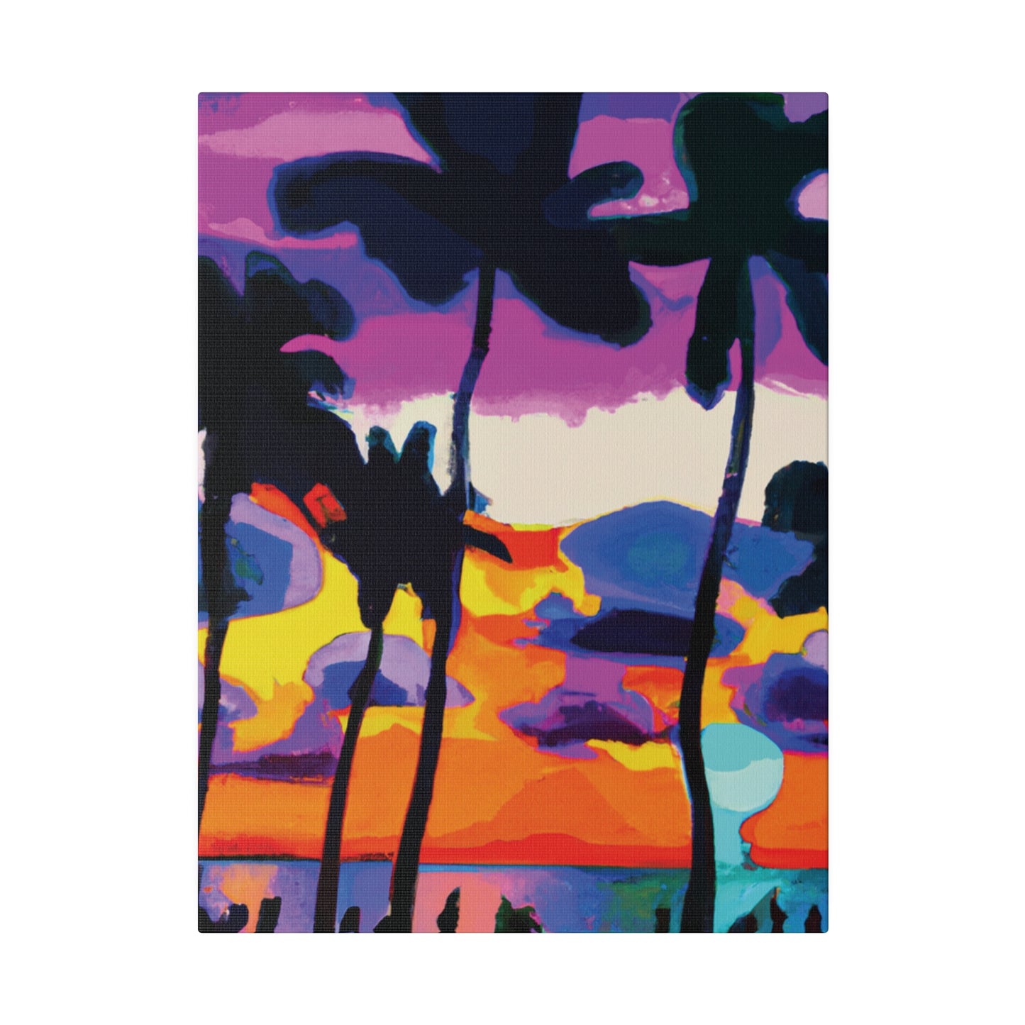 7455H - Miami Beach Sunset Painting Print | Miami | Beach | Sunset | Poster | Home Decor | Wall Art | Canvas
