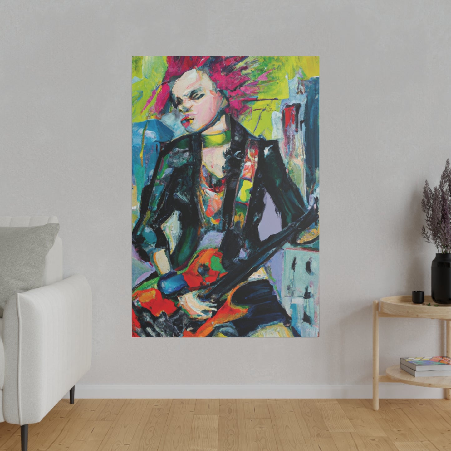 7258Y - Rockstar Oil Painting Style Print | Poster | Home Decor | Wall Art | Music Art | Canvas