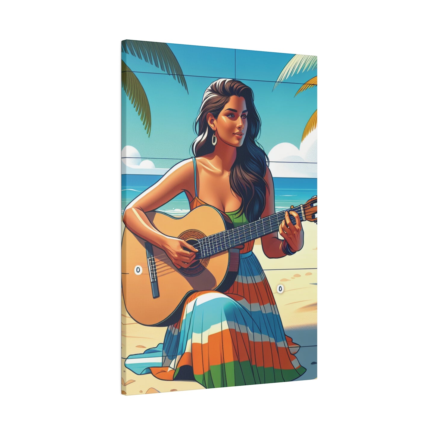 3267J - music art work, musician gift ideas, sunset background, sunset designs, ocean art work, beach art work, guitar art work, guitar player