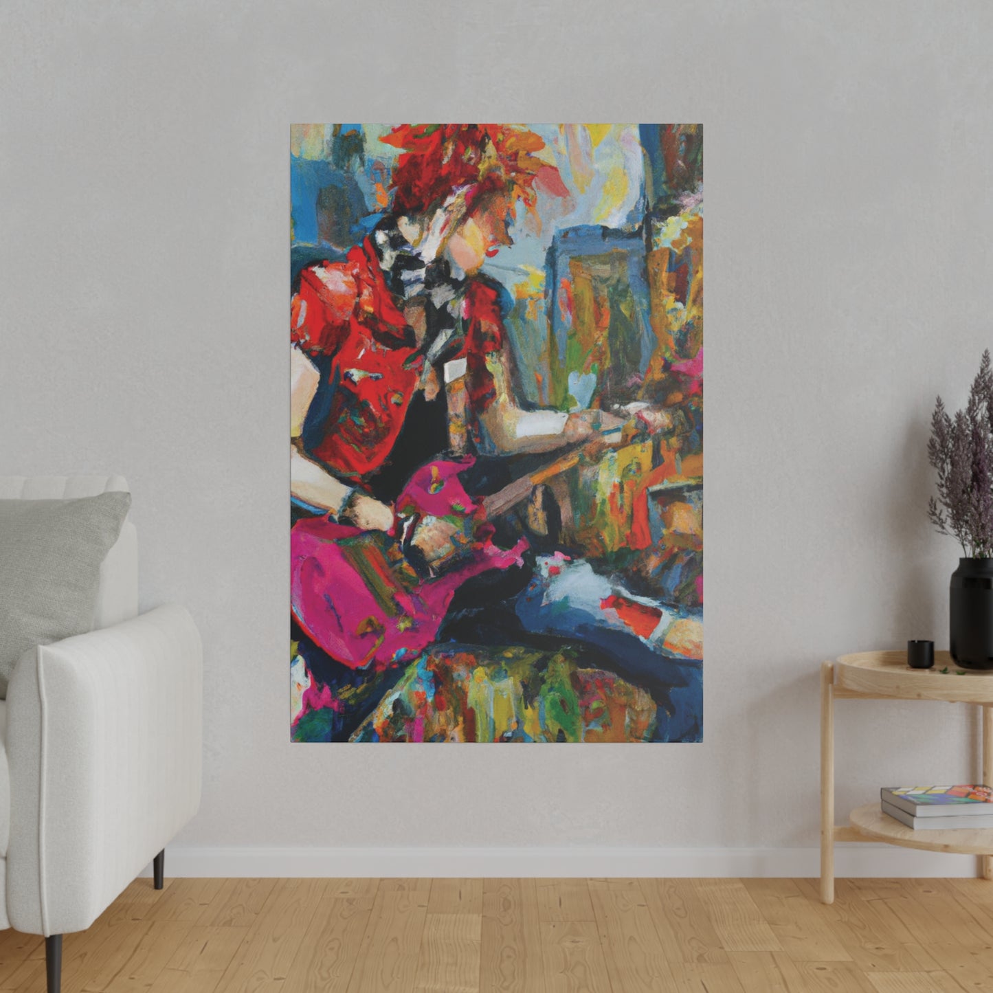 9666G - Rockstar Oil Painting Style Print | Poster | Home Decor | Wall Art | Music Art | Canvas