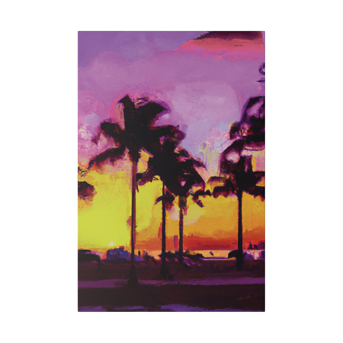 3958L - Miami Beach Sunset Painting Print | Miami | Beach | Sunset | Poster | Home Decor | Wall Art | Canvas