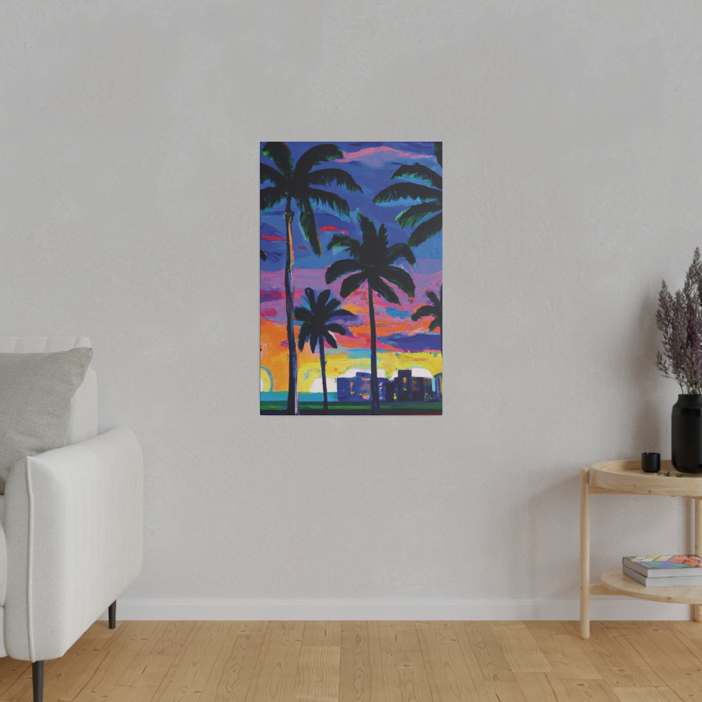 4621L - Miami Beach Sunset Painting Print | Miami | Beach | Sunset | Poster | Home Decor | Wall Art | Canvas