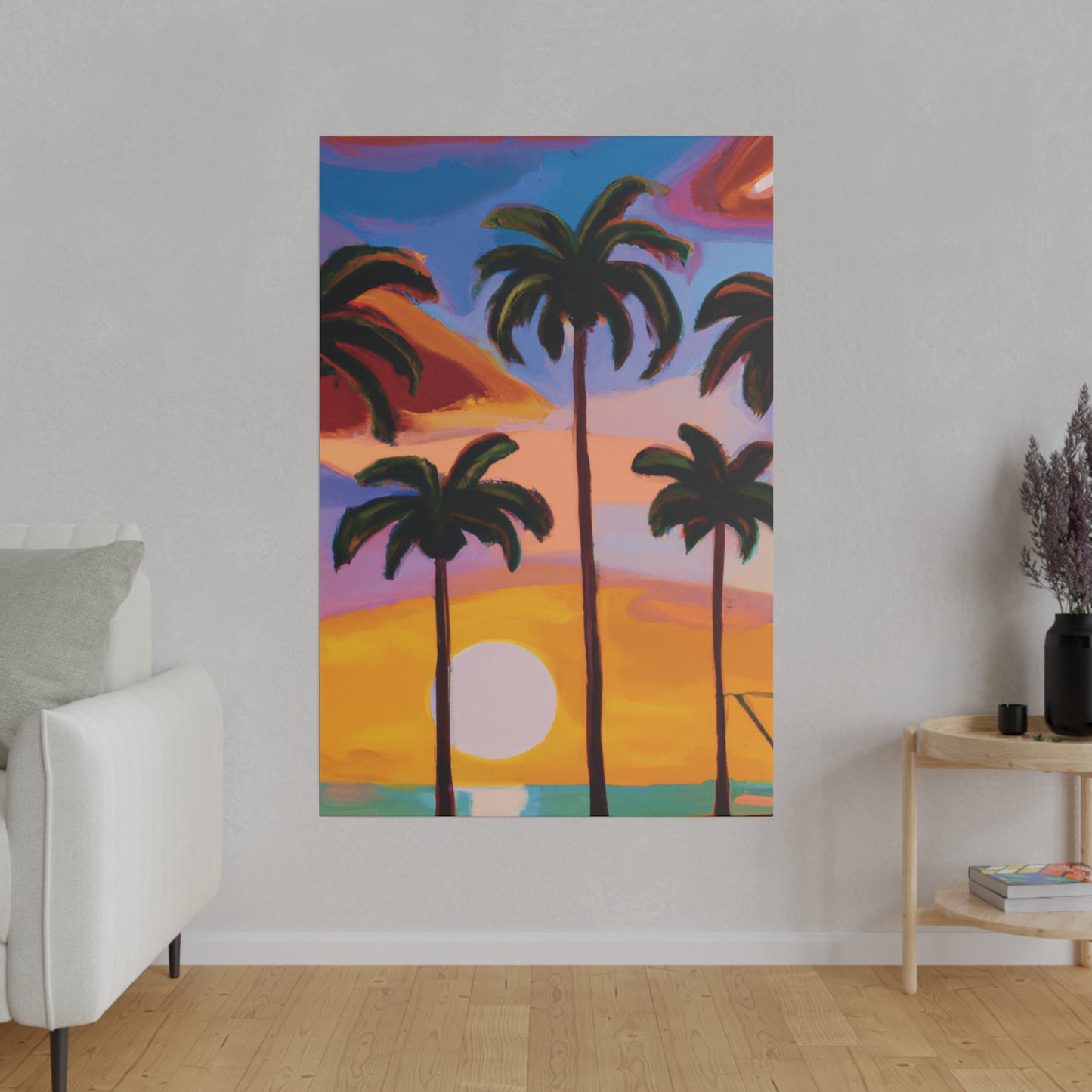 3282K - Miami Beach Sunset Painting Print | Miami | Beach | Sunset | Poster | Home Decor | Wall Art | Canvas