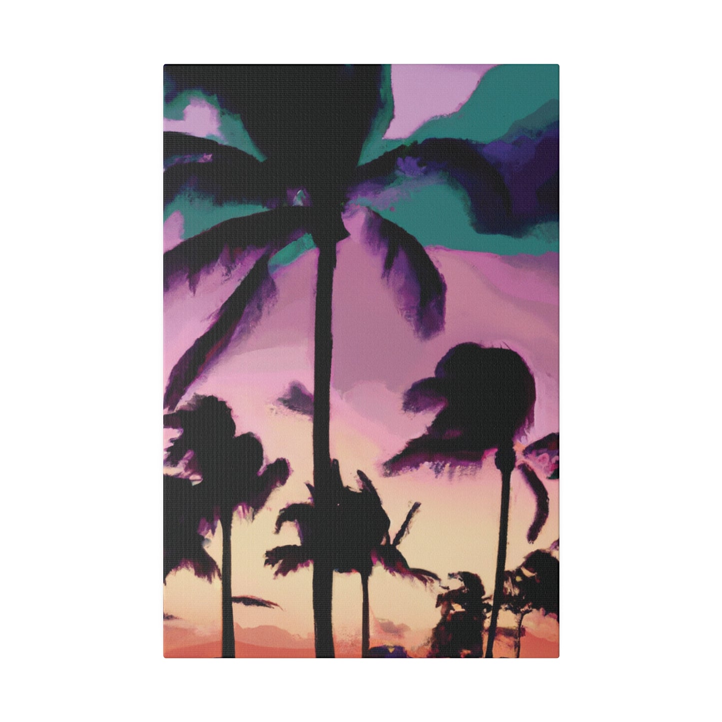 3258K - Miami Beach Sunset Painting Print | Miami | Beach | Sunset | Poster | Home Decor | Wall Art | Canvas