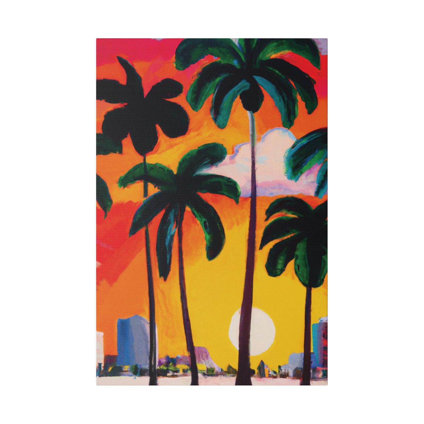 4327O - Miami Beach Sunset Painting Print | Miami | Beach | Sunset | Poster | Home Decor | Wall Art | Canvas