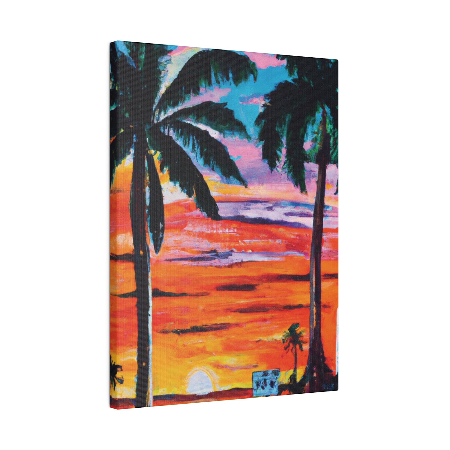 7358V - Miami Beach Sunset Painting Print | Miami | Beach | Sunset | Poster | Home Decor | Wall Art | Canvas