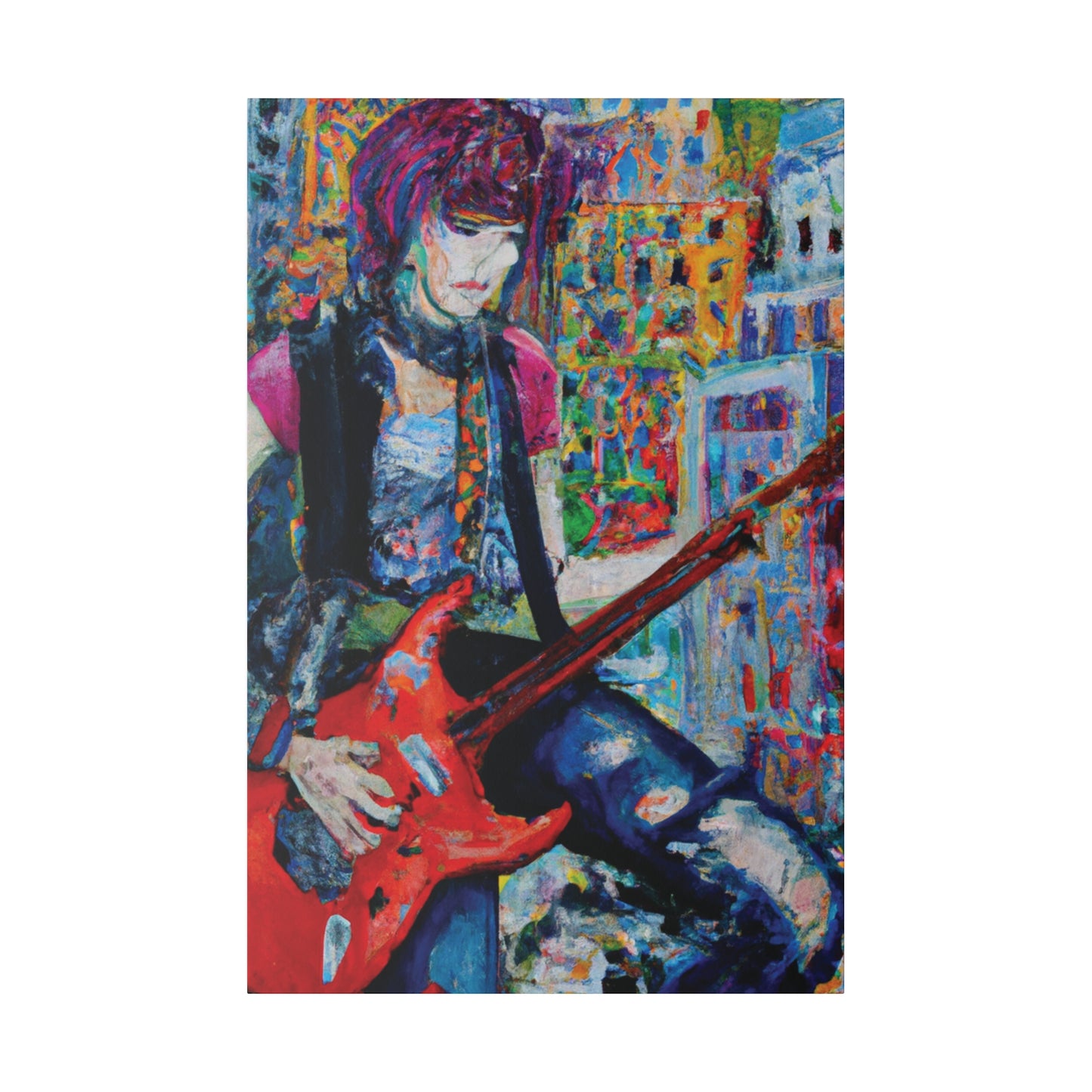 7661H - Rockstar Oil Painting Style Print | Poster | Home Decor | Wall Art | Music Art | Canvas