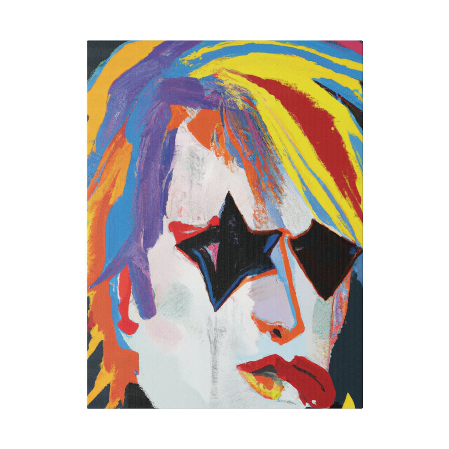 5673A - Rockstar Painting Print | Face | Abstract | Poster | Home Decor | Wall Art | Music Art | Canvas