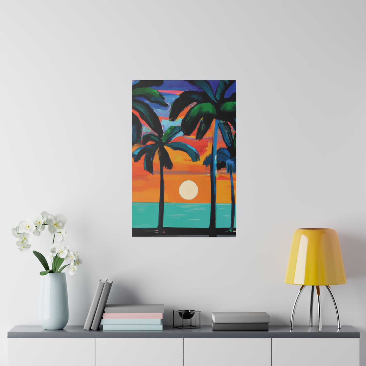 4567C - Miami Beach Sunset Painting Print | Miami | Beach | Sunset | Poster | Home Decor | Wall Art | Canvas