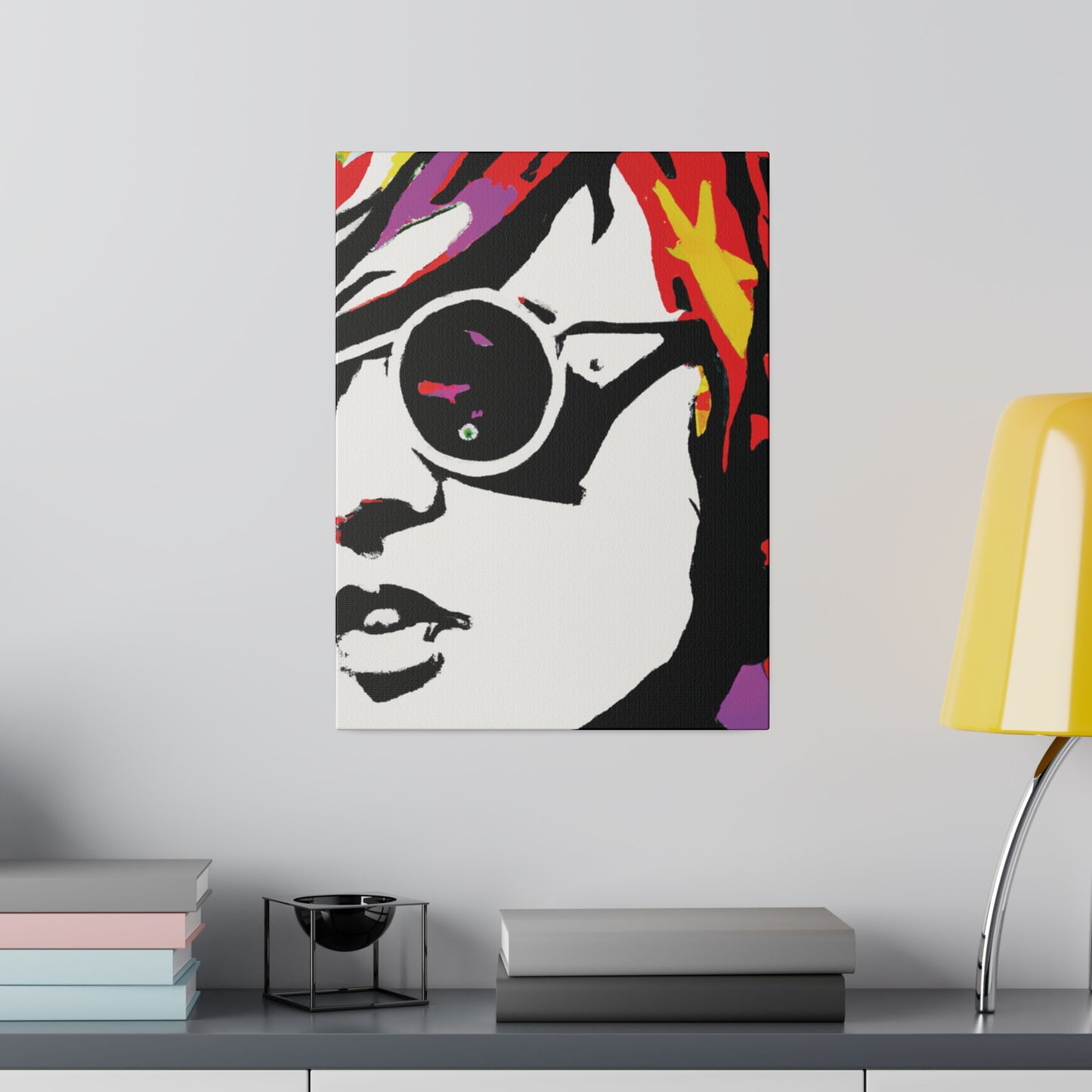 199N - Rockstar Painting Print | Face | Abstract | Poster | Home Decor | Wall Art | Music Art | Canvas