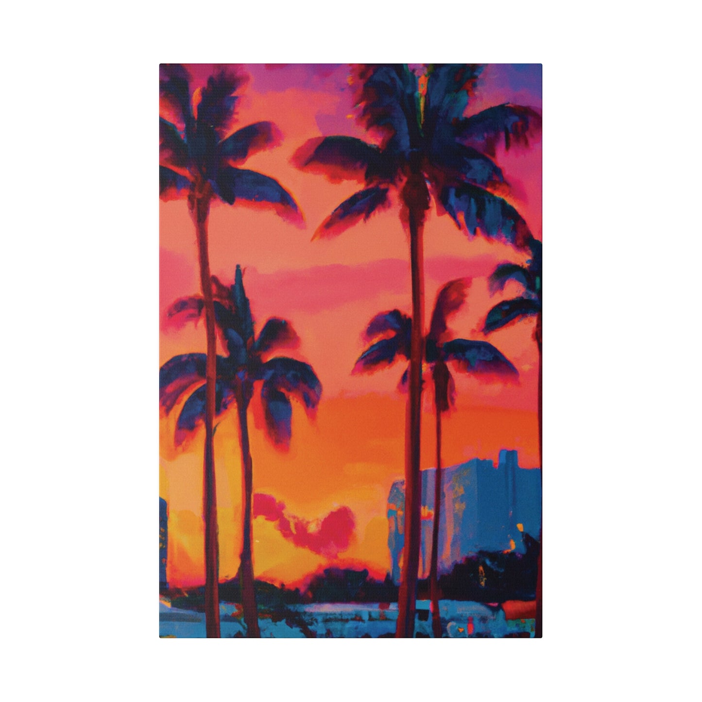 4456Y - Miami Beach Sunset Painting Print | Miami | Beach | Sunset | Poster | Home Decor | Wall Art | Canvas