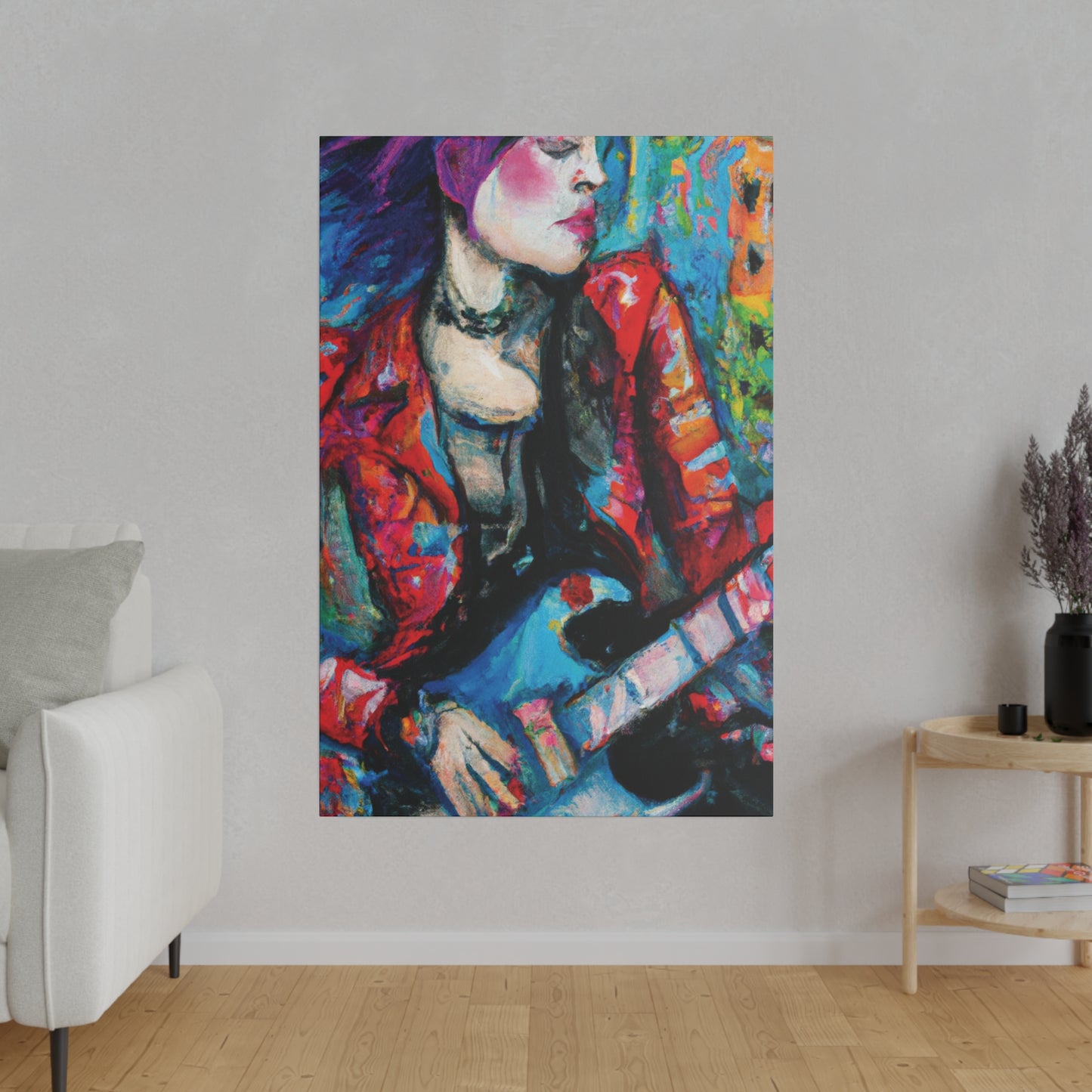 7551J - Rockstar Oil Painting Style Print | Poster | Home Decor | Wall Art | Music Art | Canvas