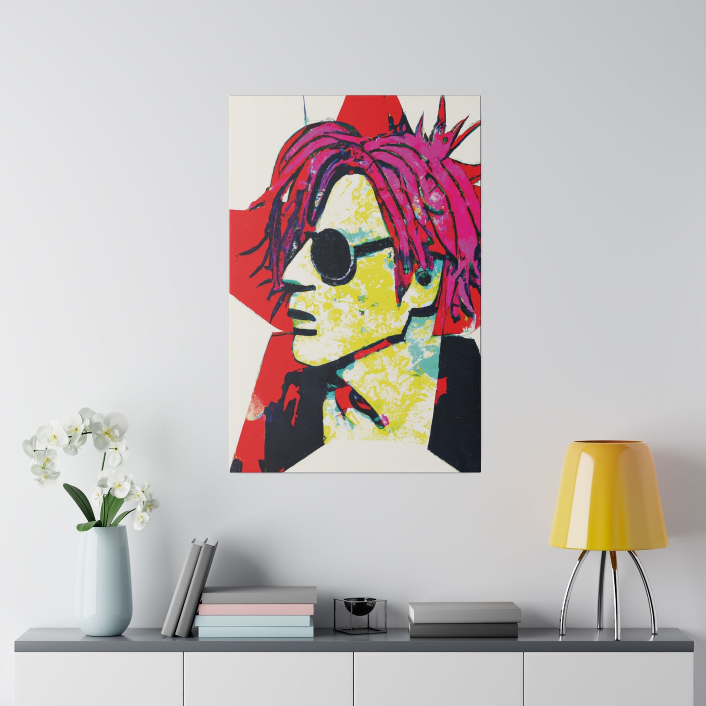 3019T - Rockstar Painting Print | Face | Abstract | Poster | Home Decor | Wall Art | Music Art | Canvas