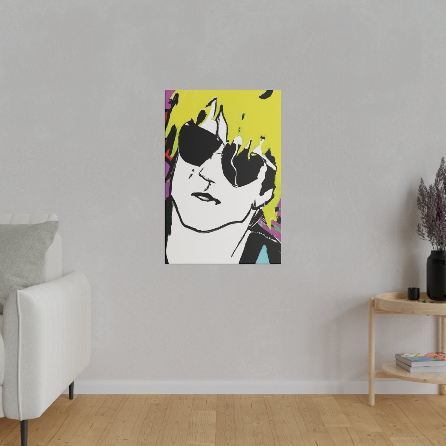 347H - Rockstar Painting Print | Face | Abstract | Poster | Home Decor | Wall Art | Music Art | Canvas