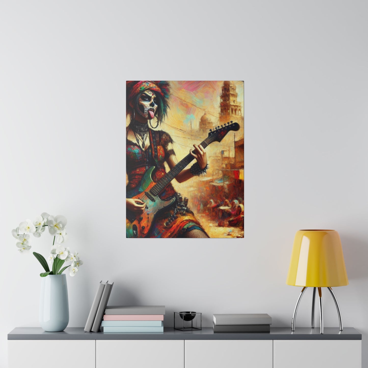 3752F - Rockstar Oil Painting Style Print | Poster | Home Decor | Wall Art | Music Art | Canvas