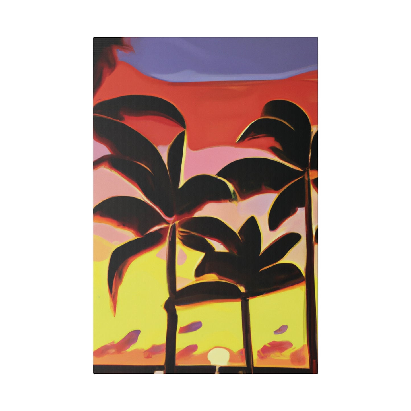 8456F - Miami Beach Sunset Painting Print | Miami | Beach | Sunset | Poster | Home Decor | Wall Art | Canvas