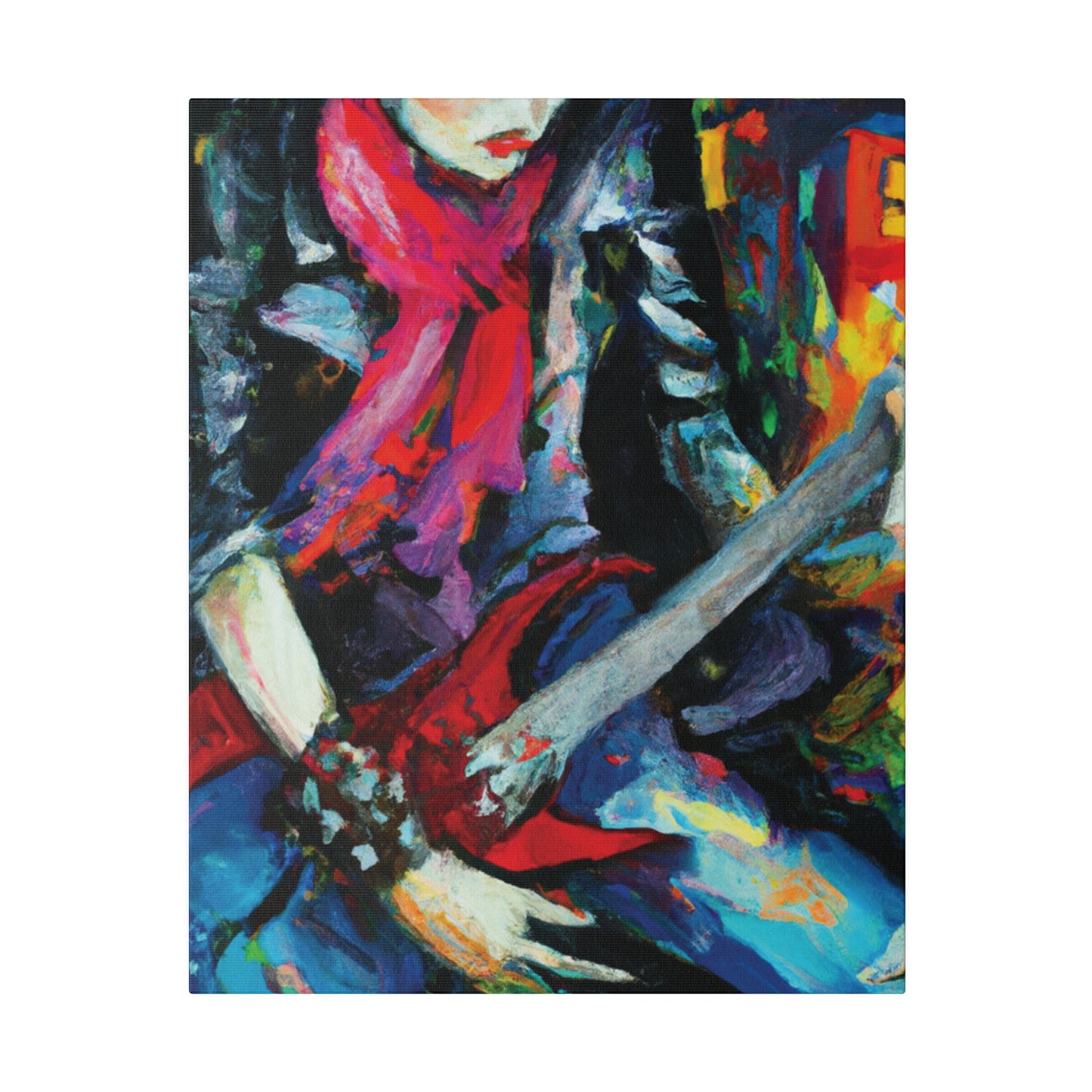 834A - Rockstar Oil Painting Style Print | Poster | Home Decor | Wall Art | Music Art | Canvas