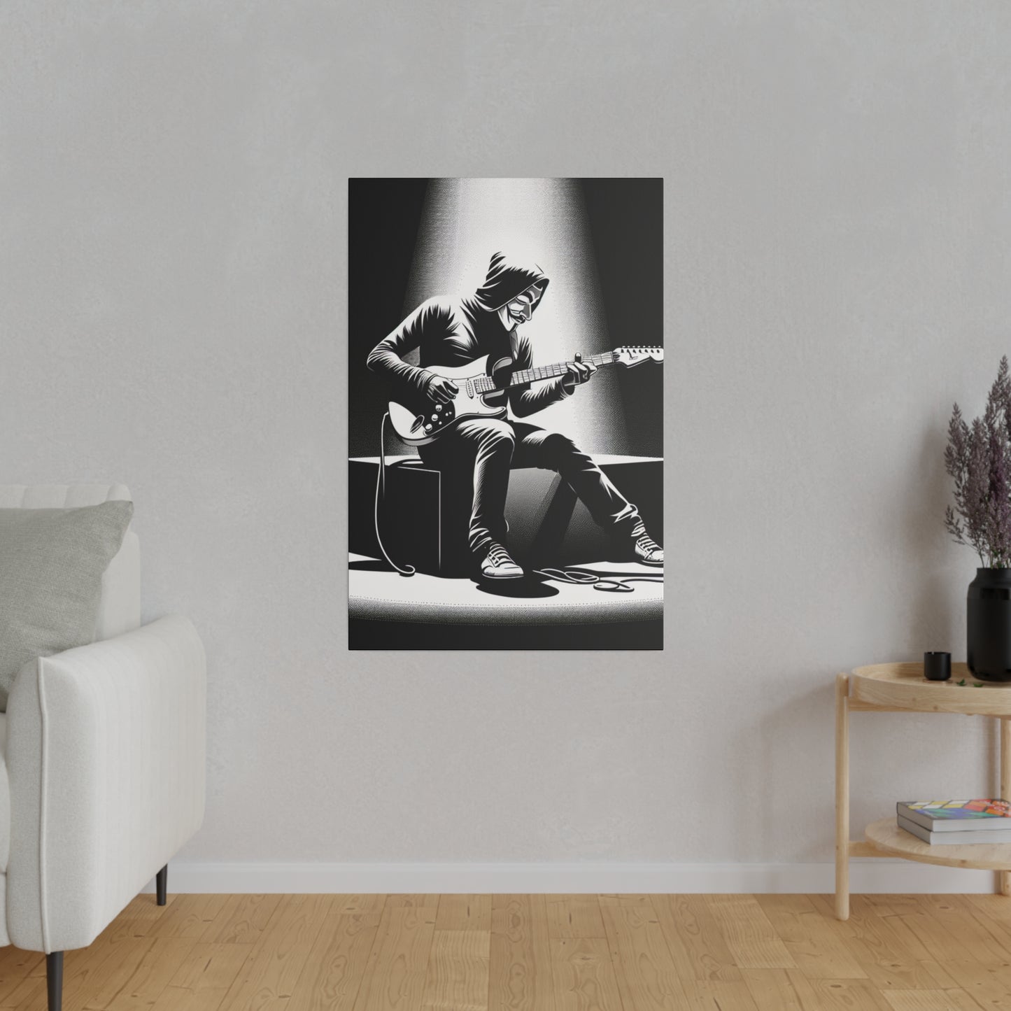 5238K - music art work, rockstar gifts, musician gift ideas, guitar art work, guitar artwork, guitar wall art canvas, playing guitar, decor