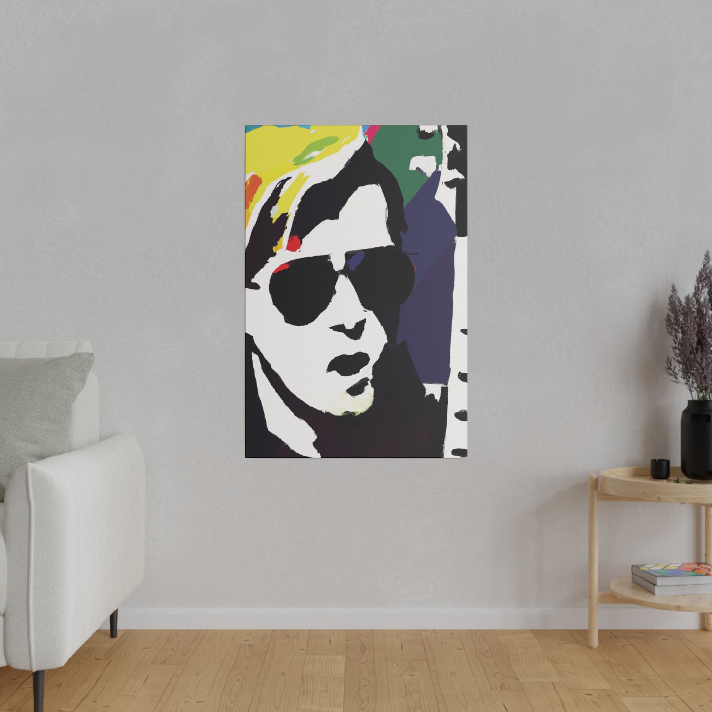 3723C - Rockstar Painting Print | Face | Abstract | Poster | Home Decor | Wall Art | Music Art | Canvas