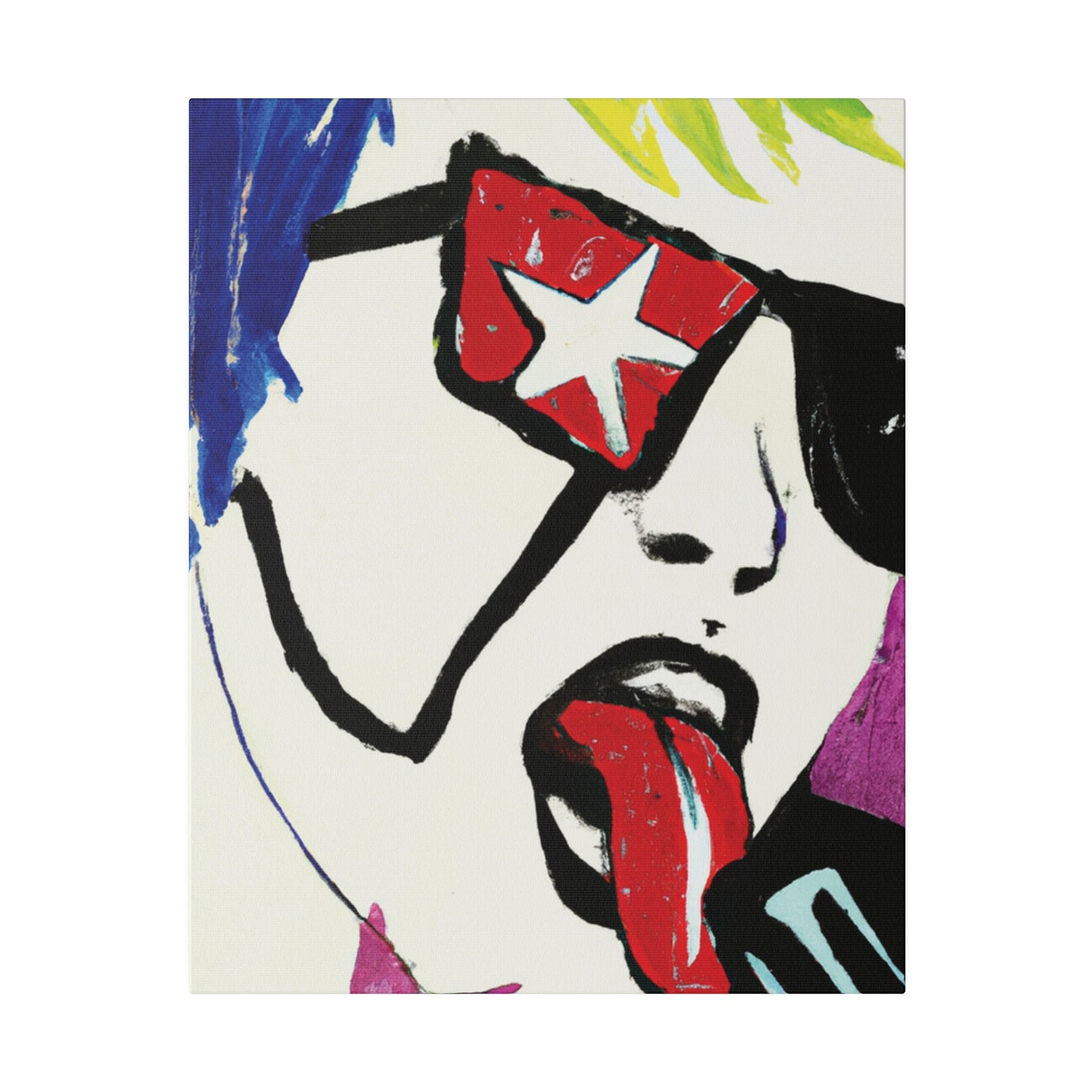 2035C - Rockstar Painting Print | Face | Abstract | Poster | Home Decor | Wall Art | Music Art | Canvas