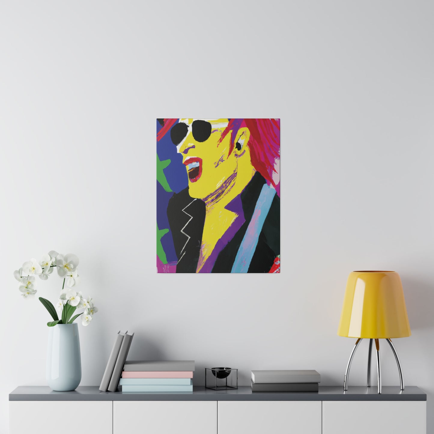 9751P - Rockstar Painting Print | Face | Abstract | Poster | Home Decor | Wall Art | Music Art | Canvas