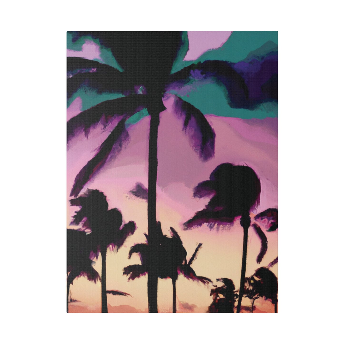 3258K - Miami Beach Sunset Painting Print | Miami | Beach | Sunset | Poster | Home Decor | Wall Art | Canvas