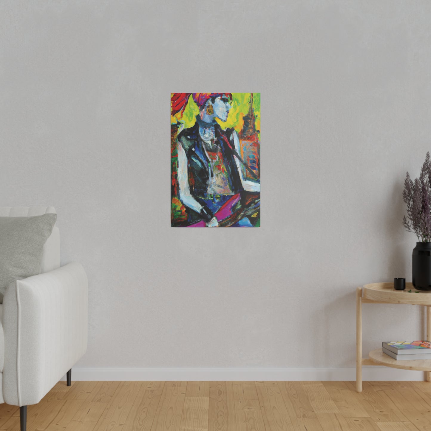 7349W - Rockstar Oil Painting Style Print | Poster | Home Decor | Wall Art | Music Art | Canvas