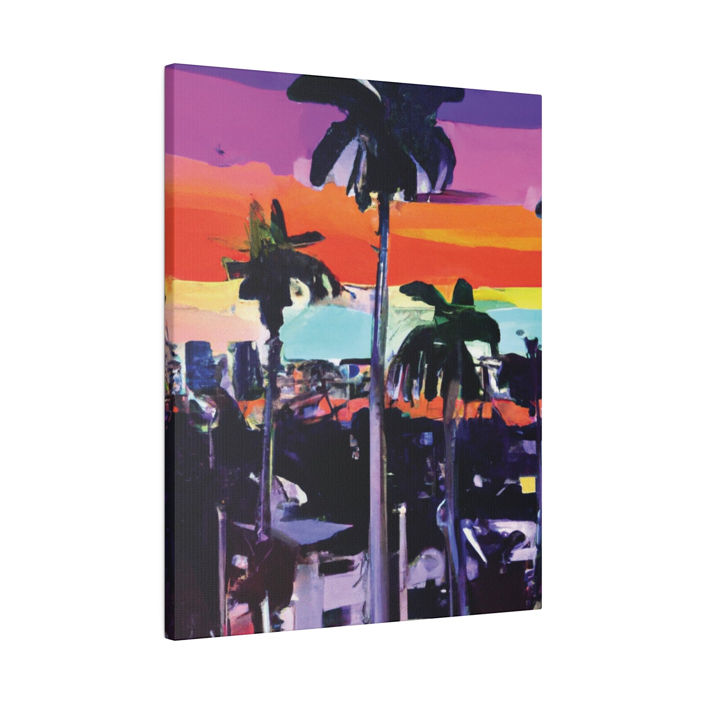 8668T - Miami Beach Sunset Painting Print | Miami | Beach | Sunset | Poster | Home Decor | Wall Art | Canvas