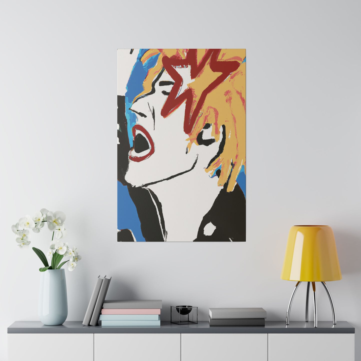 7453V - Rockstar Painting Print | Face | Abstract | Poster | Home Decor | Wall Art | Music Art | Canvas