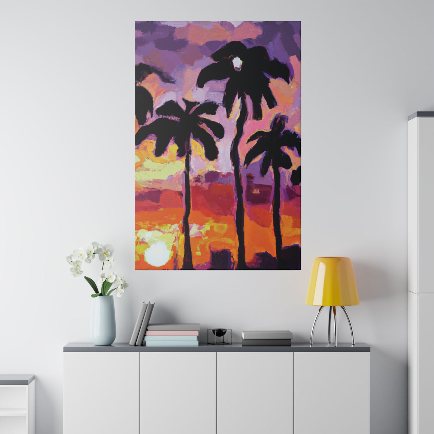 7449F - Miami Beach Sunset Painting Print | Miami | Beach | Sunset | Poster | Home Decor | Wall Art | Canvas