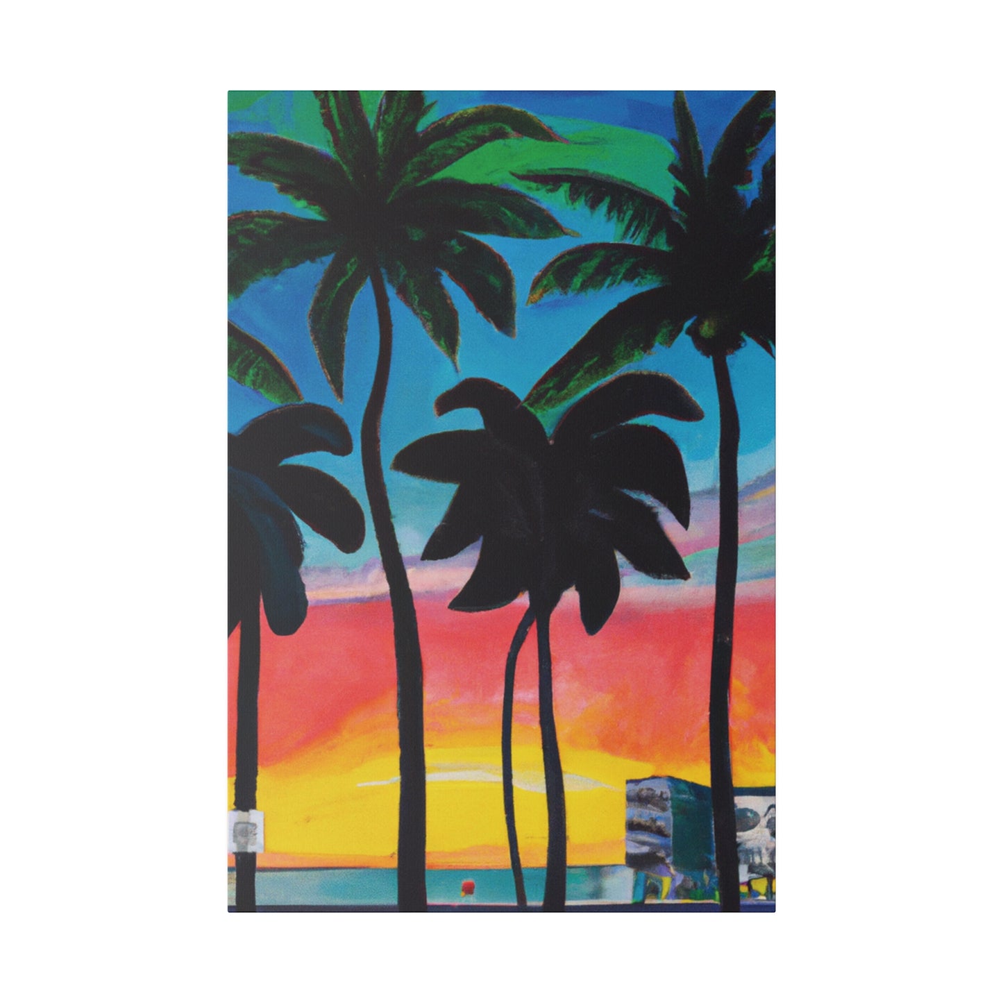 7322T - Miami Beach Sunset Painting Print | Miami | Beach | Sunset | Poster | Home Decor | Wall Art | Canvas