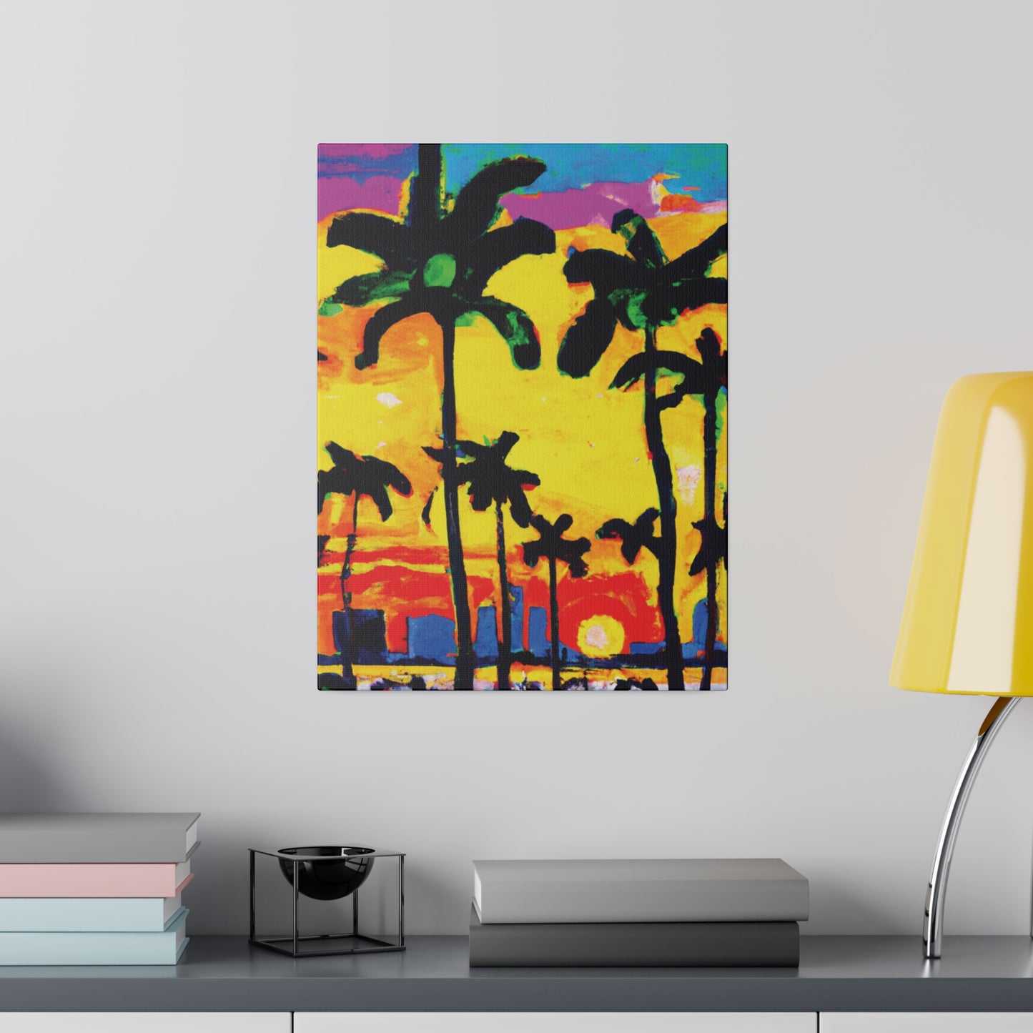 9497Z - Miami Beach Sunset Painting Print | Miami | Beach | Sunset | Poster | Home Decor | Wall Art | Canvas