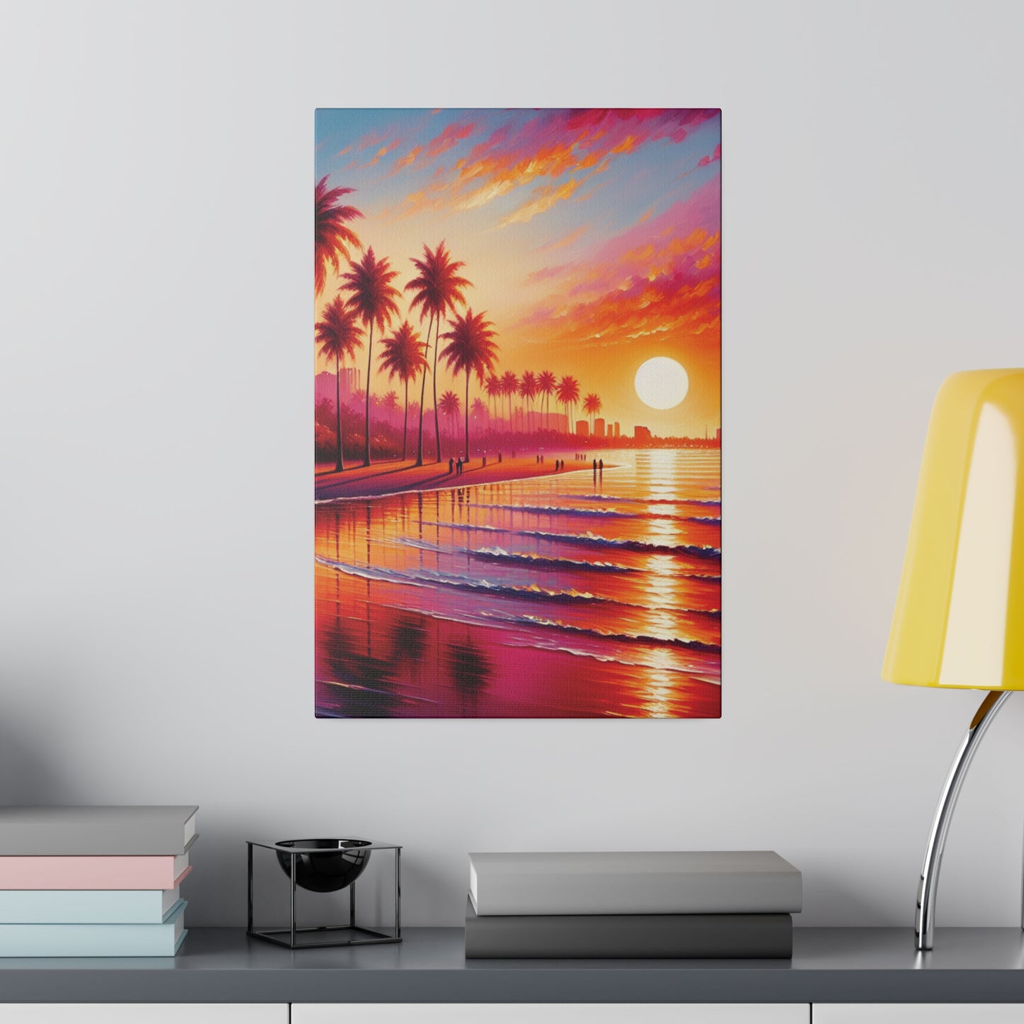 6294B - miami beach art, sunset background, ocean art work, beach art work, sunset designs, miami beach painting, miami beach print