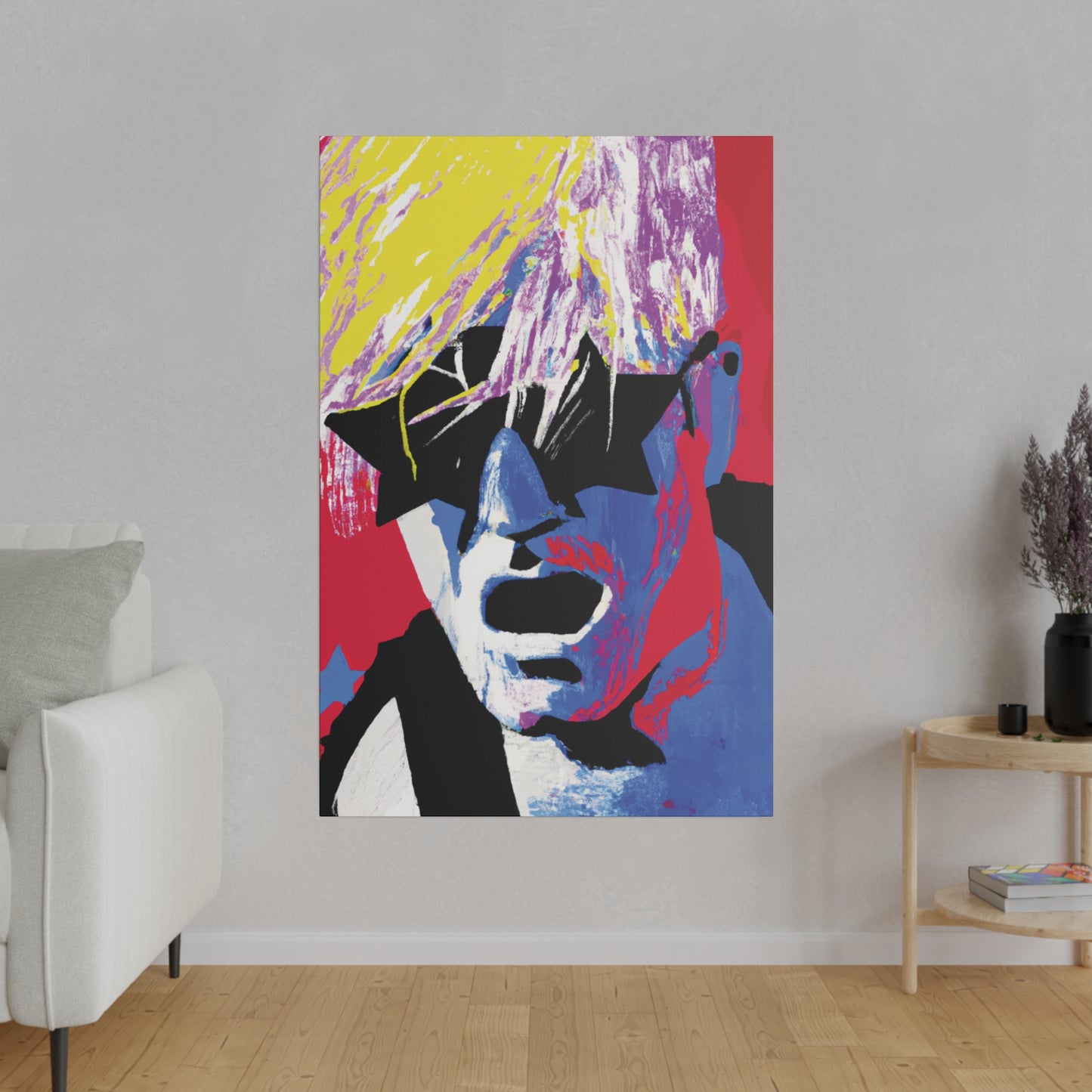 4837X - Rockstar Painting Print | Face | Abstract | Poster | Home Decor | Wall Art | Music Art | Canvas