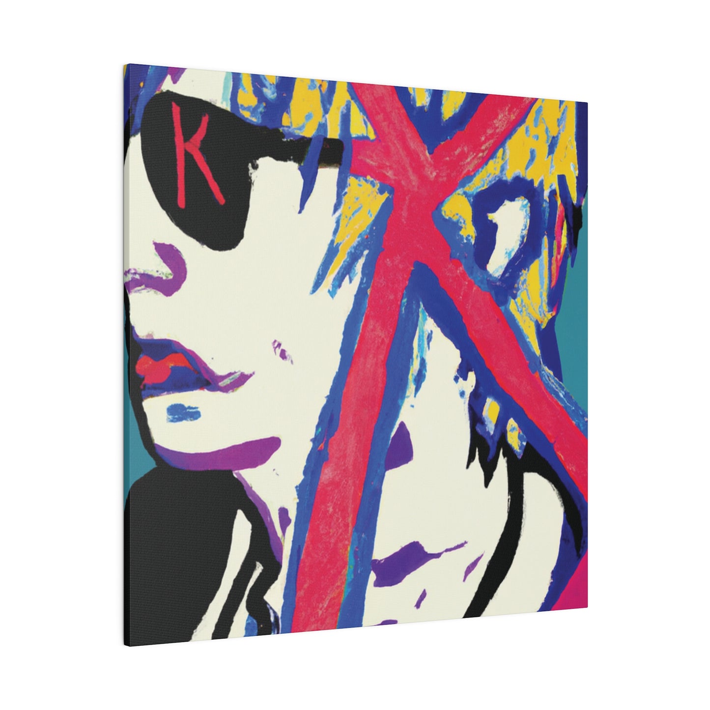 2460Y - Rockstar Painting Print | Face | Abstract | Poster | Home Decor | Wall Art | Music Art | Canvas