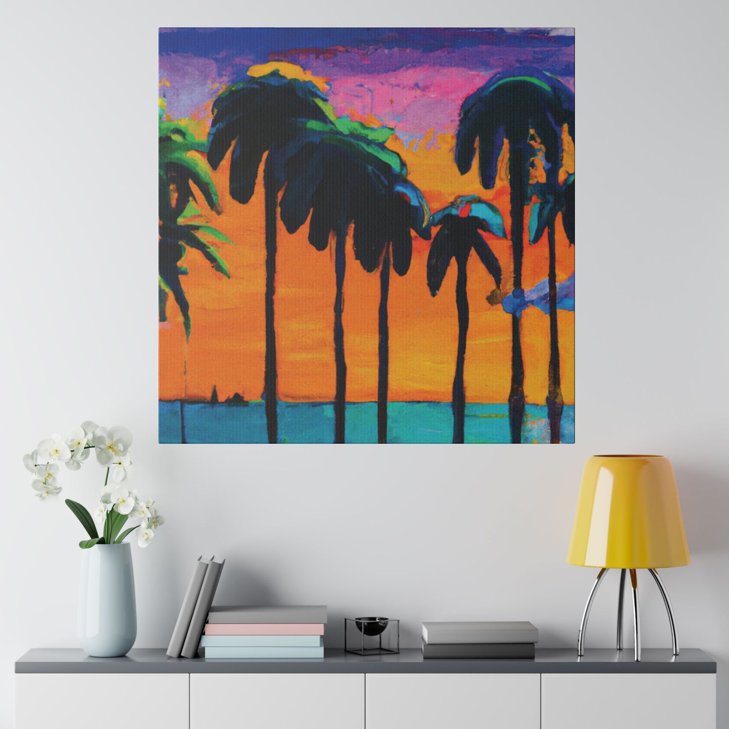 9331M - Miami Beach Sunset Painting Print | Miami | Beach | Sunset | Poster | Home Decor | Wall Art | Canvas